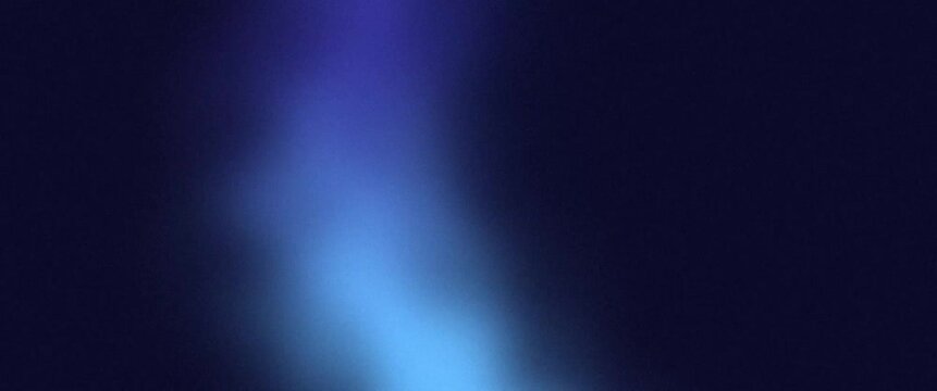 Abstract blue light leak glowing softly with textured noise within a minimalist dark space featuring heavy cinematic lo-fi grain and ethereal retro vibes