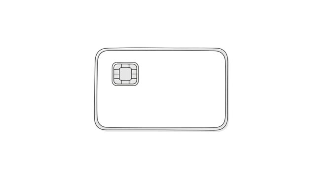 Smart chip credit card icon flat vector illustration for apps and websites on white background.