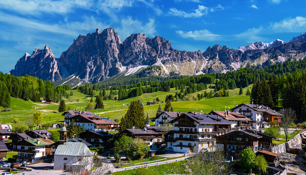 The Dolomites at Cortina d'Ampezzo in Region of Veneto, Italy