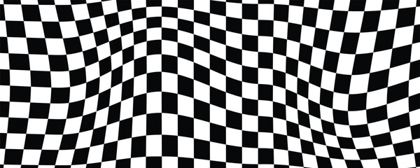 Obraz premium Black and white checkered pattern, Checkerboard seamless pattern