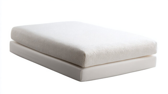 White mattress and box spring isolated on white background