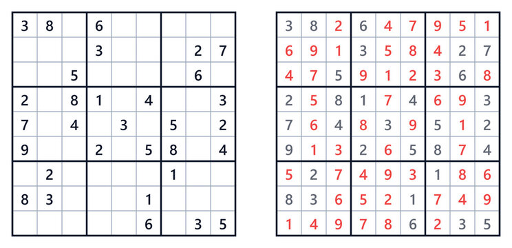 Educational sudoku worksheet for kids and students, developing logic and math skills, vector design for homeschooling resources