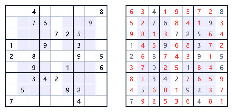 Hyper sudoku logic puzzle for adults and seniors, cognitive therapy worksheet for brain health and memory training in clinics