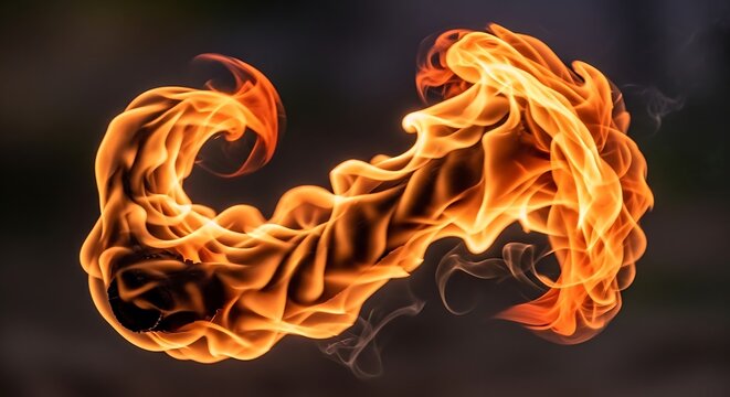 Vibrant orange flames burning brightly isolated.