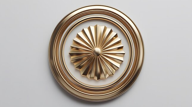 High-End Metallic Badge Symbol &ndash; Clean Circular Gold Emblem, Professional Design Asset