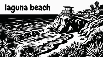 laguna beach america coastline ocean travel destination tourism scenic landscape tropical waterfront paradise rocky coves clear water scenic coastline © samira