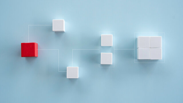 Binary tree data structure computer science concept or alternative network connection branching pathways