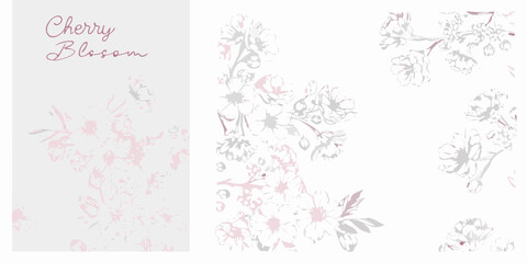 Obraz premium Cherry blossom branches a delicate vector illustration with a white background