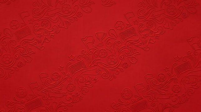 Red embossed paper texture with elegant floral patterns, luxury crimson cardstock background, decorative damask ornamental paper for wedding invitations
