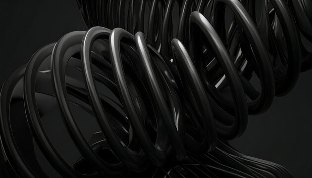 A close-up of a coiled metal spring with shiny surface
