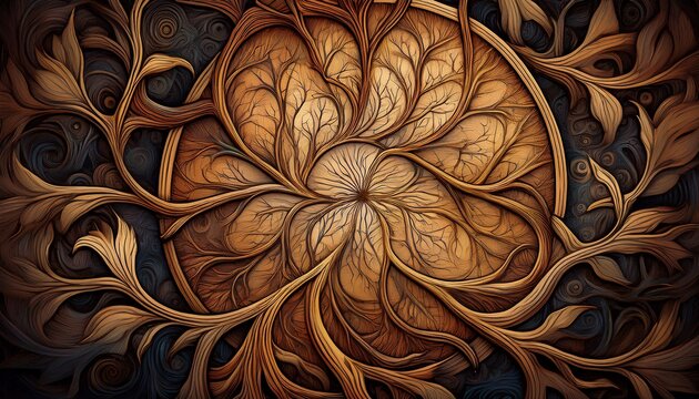 organic circle root pattern plant roots nature background