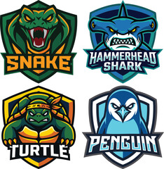 Fototapeta premium Animal logos with shields