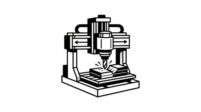 Industrial milling machine precisely cutting metal parts in a manufacturing setting