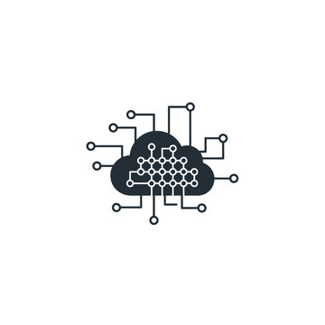 Cloud Computing Network Technology Data Structure Icon.
