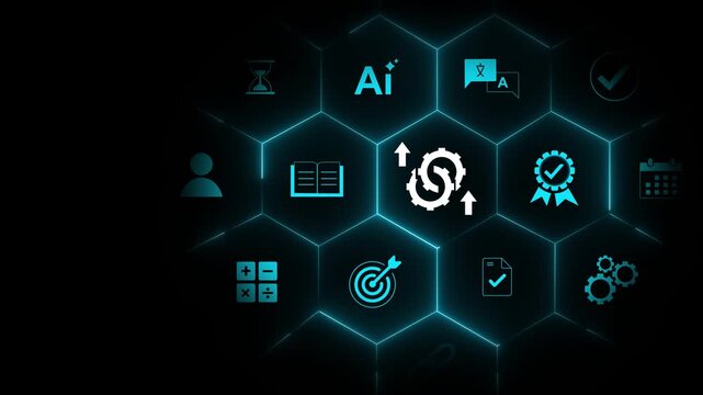 Business integration system and unified operations panel. Connected processes, seamless workflows, digital alignment and organizational harmony. Motion graphics of business concept