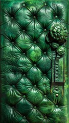 Naklejka premium Green Quilted Door.