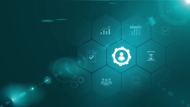Change management, organizational transformation, process improvement, employee engagement, business agility, transition strategies, cultural. Motion graphics of business concept