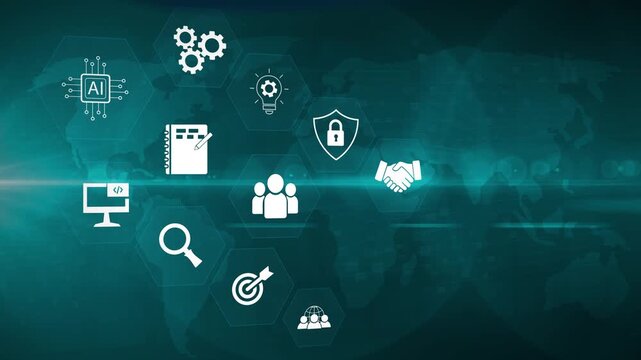 Agenda interface and strategic planning board. Task alignment, schedule tracking, business priorities and workflow organization. Motion graphics of data collection concept