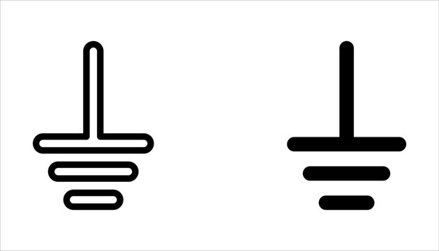 Electrical earth Icon set, earth symbol sign on white background