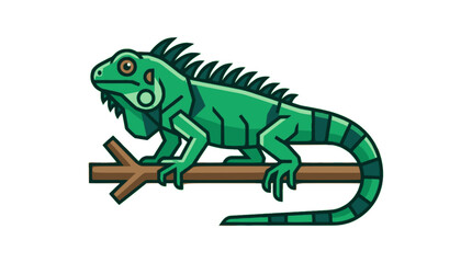Naklejka premium Iguana flat vector illustration cute cartoon icon design