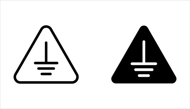 Electrical earth Icon set, earth symbol sign on white background