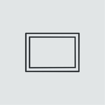 Simple black rectangular frame outline icon design