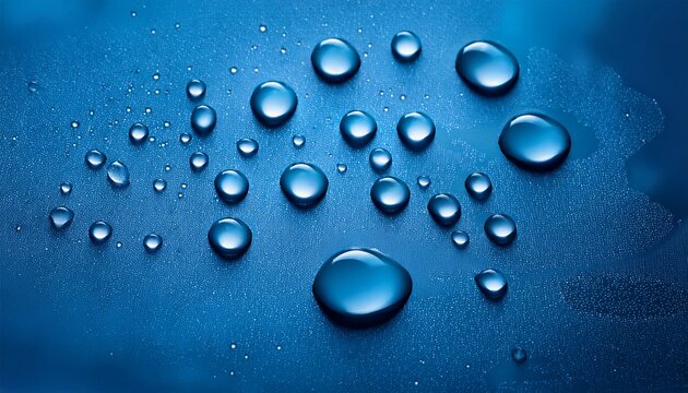 abstract water drops on blue background