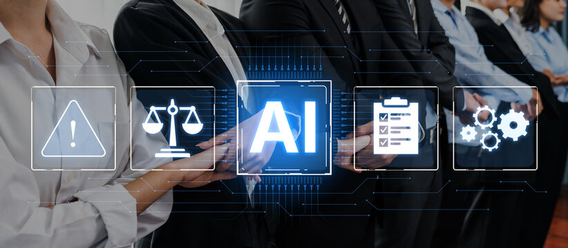 Concept of Artificial Intelligence in legal and regulatory technology. AI systems are used for risk management, process automation, and ensuring compliance with laws and policies. Fermion