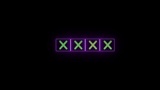 Cross select checkbox option,stroke of reject or disapprove symbol 4k animation.