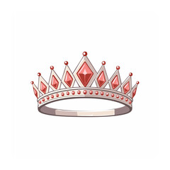 Fototapeta premium Pink gem crown illustration