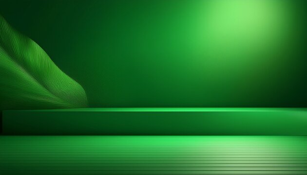 abstract green studio background for product presentation copy space