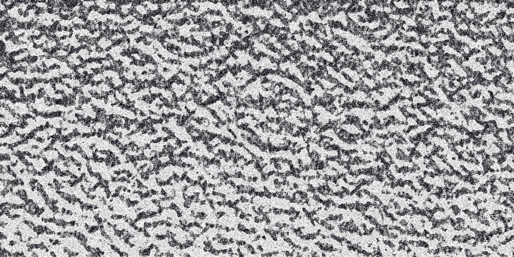 Detailed close up of a textured metallic surface with a rough pitted and speckled gray and white pattern creating a strong industrial or abstract background element