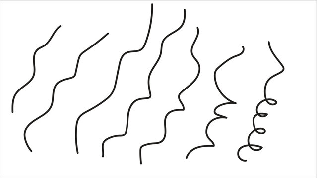 Abstract vertical wavy lines and hand drawn squiggly patterns vector