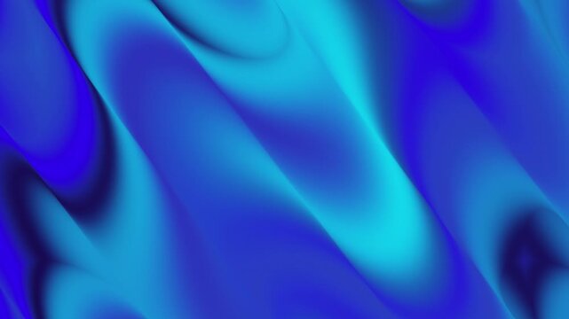 Abstract blue and turquoise liquid waves flow smoothly creating a hypnotic, fluid, and dynamic gradient background with soft light reflections and motion effects.