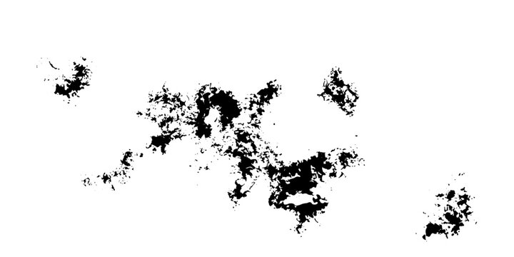 Abstract fractal patterns formed by ink splatters and digital noise on a white background, suggesting chaos and complexity.