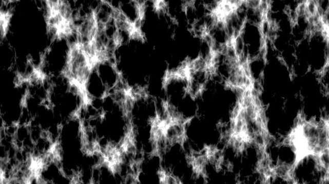 Abstract ethereal smoke animation flowing across dark black screen overlay motion graphics loopable seamless visual effect digital energy texture.