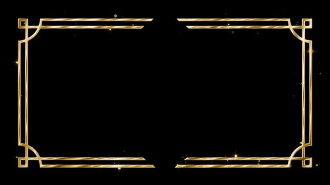 Elegant gold art deco frame with clean center space, ideal for luxury titles, formal presentations, and premium event graphics