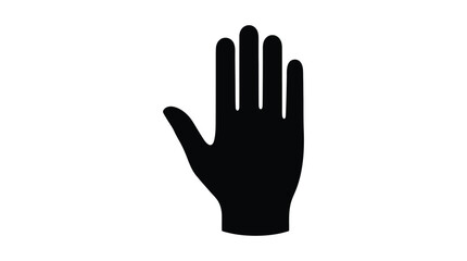 Obraz premium Black hand silhouette on a white background simple graphic design