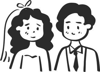 Obraz premium couple portrait doodle icon