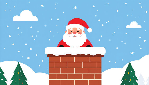 Santa Claus in the chimney.