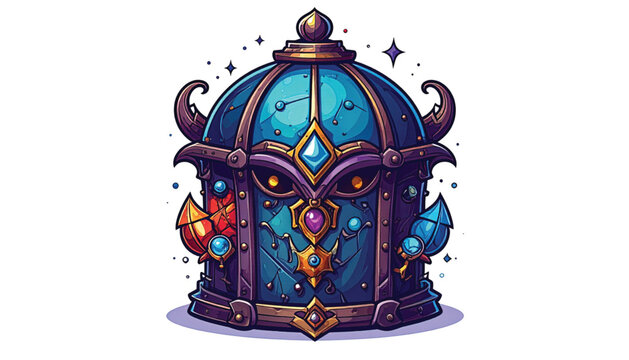 Ornate fantasy gemstone treasure chest.
