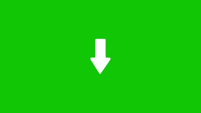Animated arrow bouncing slide to down. Animated arrow icon pointing down. Abstract motion arrow rising transparent background