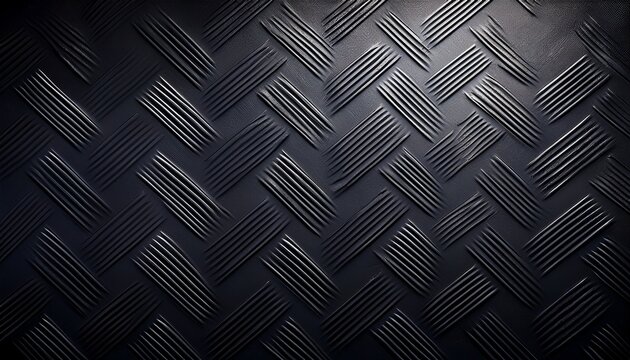 a texture of a black diamond plate with a light source from above diamond plate texture black metal steel industrial background surface pattern