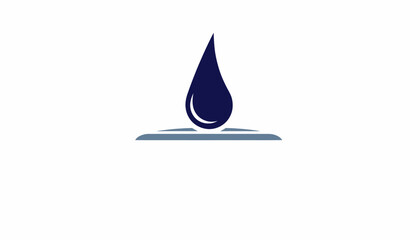 Fototapeta premium Minimalist blue water drop logo design icon.