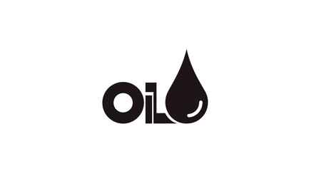 Fototapeta premium Minimalist oil typography logo design featuring a creative droplet icon.