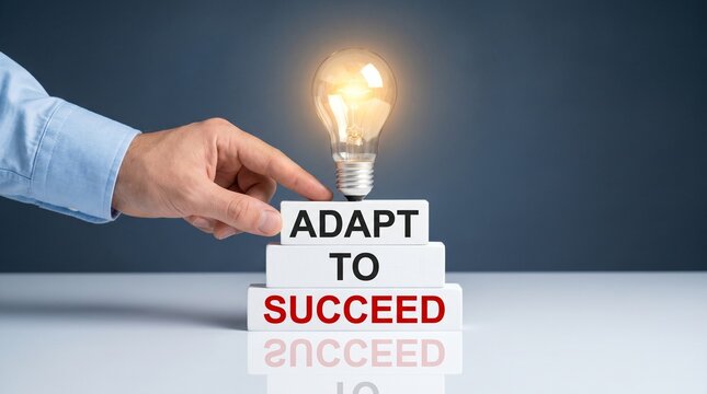 Adapt to Succeed: Innovative Business Strategy guiding success pathways and problem-solving for corporate growth, presentations, and leadership development programs.