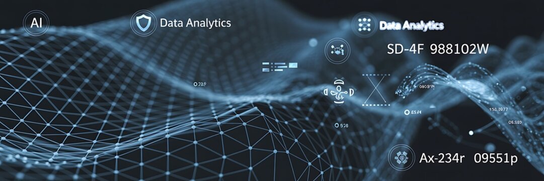 Futuristic data analytics visualization