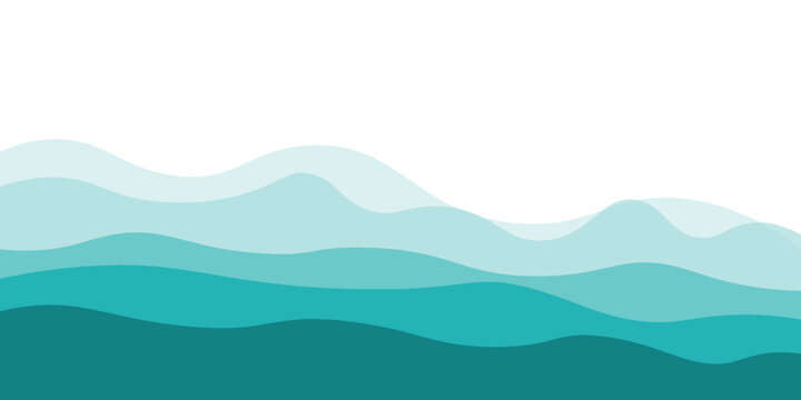 Sea waves layered vector background illustration and sea beach vector illustration, eps10.