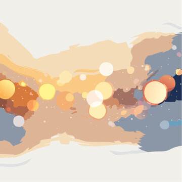 Goldene Neon-Partikel und Bokeh-Lichter im dunklen Raum, vertr&auml;umte Atmosph&auml;re