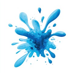 Fototapeta premium Vibrant Blue Water Splash: An energetic and dynamic splash of blue liquid frozen in motion, creating an abstract explosion of droplets and fluid forms, evoking freshness and movement.
